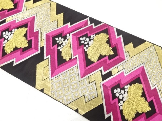 JAPANESE KIMONO / ANTIQUE FUKURO OBI / SILK / WOVEN PAULOWNIA